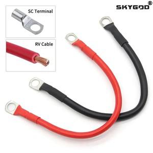 8642 AWG 배터리 인버터 연결 케이블 세트M8 SC 터미널 포함 10162535mm2 UPS 와이어 빨간색 구리 코어 주