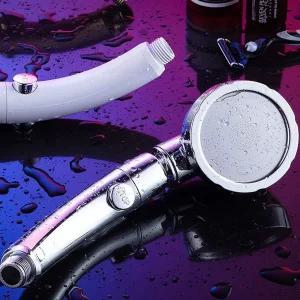 수압상승 고압 스위치 온오프 샤워기 헤드 호환가능 회전 분사 버튼 욕실 목욕탕 장