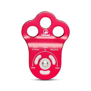 캠널 클라이밍 풀리 3홀 클라이밍 풀리 안정적인 견인력 클라이밍 풀리 장치 집라인 시스템 풀리, 나무 작업용 수트, 로프 클라이밍 등, 빨간색