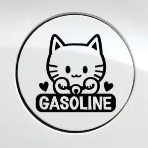 마네키네코 가솔린 자동차 주유구스티커 블랙 차량용스티커