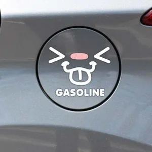 차량용스티커 메롱깜찍 가솔린 자동차 주유구스티커 화이트