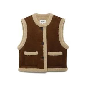 나이스클랍 배색 라운드넥 베스트 무스탕 A254PWMA01 1092057