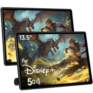 13.5인치 헤드레스트 모니터, 안드로이드 터치스크린 HDMI 폰 미러링 WiFi SD 카드 블루투스 자동차 엔터테인먼트 비디오 플레이어 지원(13.5 2G+32G(2PCS))