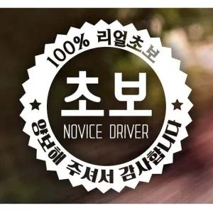자동차용품 지그재그 엠블렘 초보 초보운전스티커-화이트
