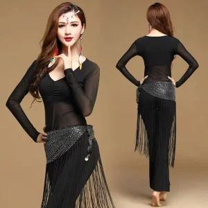 여름댄스복세트 라틴댄스복 밸리복 무대 의상 치마 스포츠