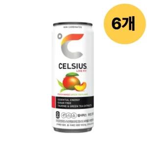셀시어스 논스파클링 피치 망고 그린티 325ml 6캔