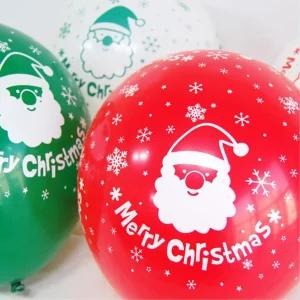 크리스마스행사 빨강 초록 산타그림 풍선12P 무대장식 키즈카페