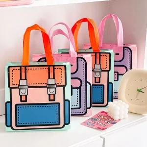 귀여운 책가방 스타일 기프트백 10장세트/구디백/학용품/지퍼팩/어린이집/답례품/선물/유치원/포장/봉투