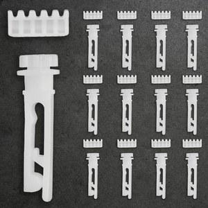 Tyquour 12개 수직 블라인드 캐리어 기어 및 스템, 흰색 교체 부품 헤드레일 스템 커튼 액세서리용 플라스틱 수리 키트