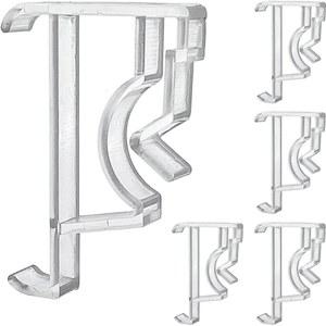 큐텍 밸런스 클립 2인치 5개 투명 플라스틱 숨겨진 리테이너 홀더, 윈도우 블라인드 밸런스, 수평 인조 및 우드 커버 홀드