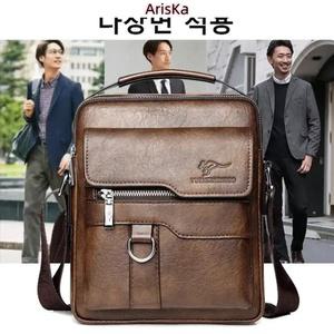 남성 소가죽 숄더백 비즈니스 캐주얼 통근 스퀘어백