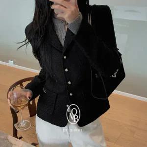 핫핑 [하객룩][LOVB] L-1449 카라넥 자가드패턴 싱글 자켓