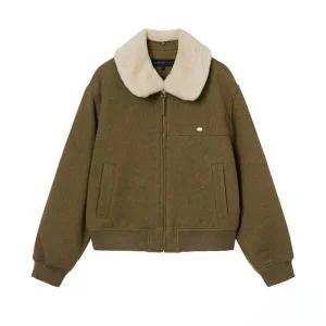 [롯데백화점]올리브데올리브 퍼카라 누빔패딩 울숏점퍼(OW5WMB12-DG-EL)