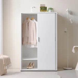 홈스빌 제니 수납 옷장 800 1000 선반 슬라이딩 낮은 행거 드레스 원룸 아이방 화이트