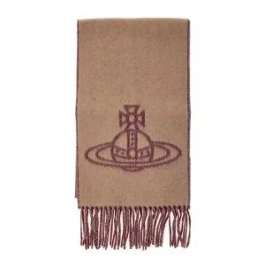 [비비안웨스트우드]25FW 비비안웨스트우드 더블로고 울 머플러 카멜 81030006 W00ZH C406