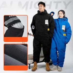 낚시 우주복 라이더 일체형 침낭 방풍 작업복 입는 파카 방한복