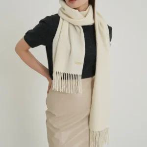 GOBI 고비 캐시미어 100% 오가닉 산양자수 머플러 170x30 아이보리 0H-1 선물 포장