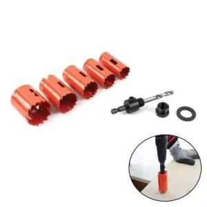 목재 PVC 타공 홀쏘 드릴비트 5종 전동드릴 어댑터 22~38mm 공사현장 목수 수공구