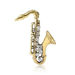 귀여운 작은 색소폰 악기 라인스톤 브로치 라펠 핀 여성 남성용 빈티지 앙증맞은 뮤지컬 핀 드레스 수트 셔츠 스카프 재킷 모자 가방 브로치 뮤지션 의류 액세서리 주얼리 선물