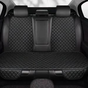 차량용 사계절용 가죽통풍 방석 방석 커버 다이아 퀼팅 쿠션 세트 자동차 시트커버 블랙 뒤 풀세트 1세