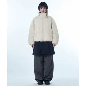 무신사 ST안다르D WOMAN 우먼즈 데일리 푸퍼 리버서블 플리스 숏 패딩 재킷 [크림크림] 8171320