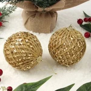 크리스마스 장식 볼 글리터 골드 10cm 크리스마스 오너먼트 트리 데코 소품 연말 파티