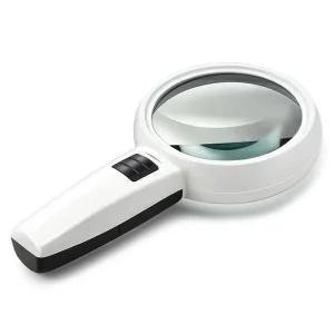 LED 라이트 이중층 고출력 돋보기 유리 노인 거울 렌즈가있는 DT7666 배율 독서 고화