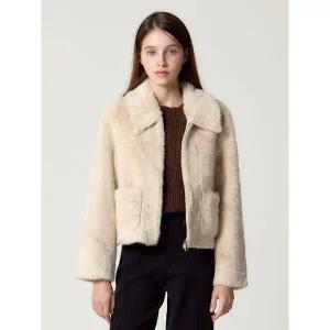 [하프클럽/오조크]페이크퍼 집업 카라 자켓 (택가격 218000원)