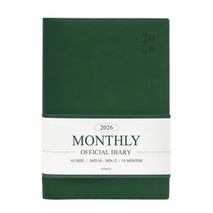 인디고 다이어리 2026 오피셜 A5 먼슬리 스케줄러 (날짜형 25절 월간) 업무용 (그린)2026 2026플래너 직장