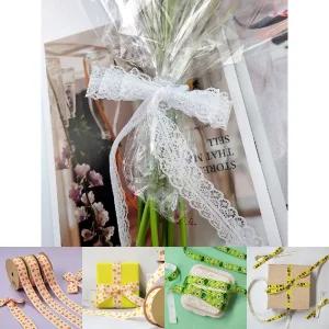 레이스 리본 끈 화이트/포장/용/선물/공예/타이/다용도/축하/꽃/노끈/롤/포인트/강조/고급/골지/골직/예쁜