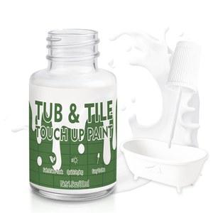 아스트라복스 화이트 욕조 및 타일 페인트, 조리대, 도자기, 싱크대, 세라믹 타일, 강한 접착력, 방수 퀵 드라이용 1.5온스 터치업 페인트 펜, 스크래치, 얼룩 칩 수리용