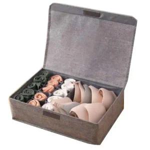 [골드스마일]패브릭 접이식 덮개형 속옷 양말 정리함 15+1 30칸