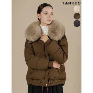 [하프클럽/]여성 퍼카라 스트링 패딩 자켓