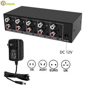 2025 오디오 스플리터 1입력 4출력 RCA L/R Aux 스테레오 1X4 분배기 PC DVD 스피커 아날로그