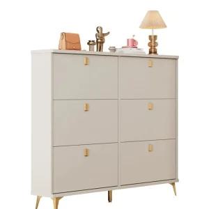 현관 신발장 초슬림 폴딩서랍장 철제 정리대 얇은 화이트