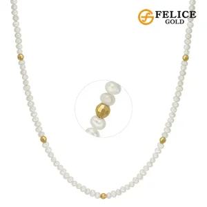 [펠리체골드] 14K 포인트 볼 담수진주 목걸이