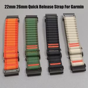 가민 호환 인스팅트 3/페닉스 8 7 7X 6 6X 5X 스포츠 밴드용 나일론 26mm 스트랩 타틱스 8/콰티кс 8/에픽