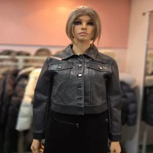 [에고이스트] 페이크 레더 크롭 재킷  ER3OJK-52