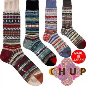 13141393 ？J 양말 CHUP HAPPY HOLIDAYS 해피 홀리데이 맨즈 일본제 하이삭스 크루 by