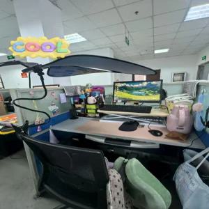 나뭇잎 캐노피 사무실 가림막 에어컨바람 형광등가리개 천장 폴 그린 책상 햇빛