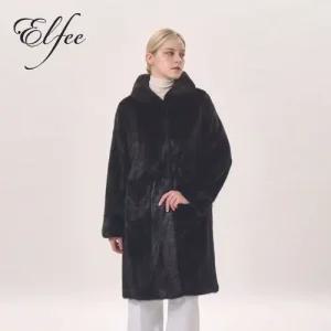 [진도]풀스킨 휘메일밍크 후드롱코트(블랙)
