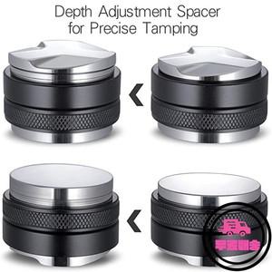 커피 디스트리뷰터 및 탬퍼 듀얼 헤드 레벨러 핏 깊이 조절 가능 에스프레소 3 앵글 플랫 51mm