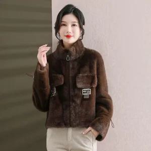 페이크퍼 밍크재킷 모피숏코트