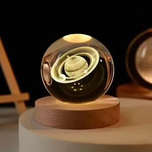 크리스탈 공 3D 분위기 토성 태양계 MoonPlanets 유리 홈 인테리어 호환 발렌타인 데이 수집 장식품