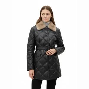 {매장정품} 더아이잗 양가죽 거위털 밍크 칼라 자켓 재킷 IRBA3LT131390 1064379