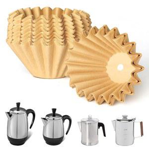 Aieve 퍼콜레이터 커피 필터: 파버웨어 퍼콜레이터, 콜레티용 100개의 표백되지 않은 천공 종이 필터, 엘리트 고메, 쿠시나트 4-8컵 6-9컵 8-12컵과 호환됩니다