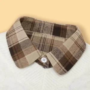 남자 여자 체크 패턴 데일리 패션 페이크 넥 카라 목카라 이너카라 터틀넥 페이크넥카라 옷카라 티