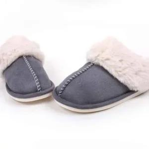 [라일리] Rly 토끼털 슬리퍼 그레이 겨울털슬리퍼 여자신발 겨울