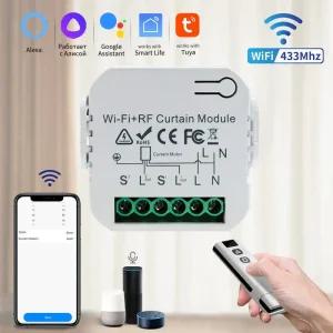 전동커튼 스마트 WiFi RF 커튼 스위치 모듈 무선 433MHz 원격 블라인드 롤링 셔터 라이프 APP 음성 제어