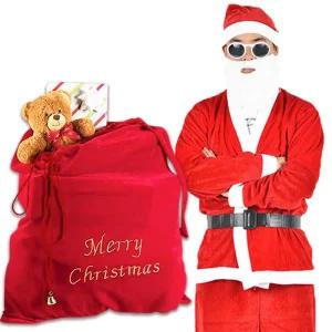산타복 6종 고급형 크리스마스 유치원 산타 보따리 옷/블랙/복장/산타걸/발토시/망토/세트/머리띠/선물